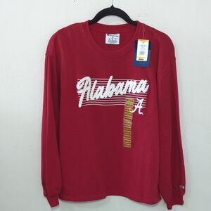 Champion Alabama Crimson Tide Crewneck Sweatshirt Red White NEW Women's Size M